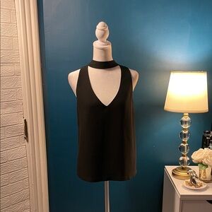 Design Lab Lord & Taylor Black V-Neck Blouse Never Worn